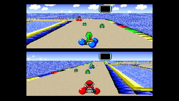 Super Mario Kart gameplay screenshot 1