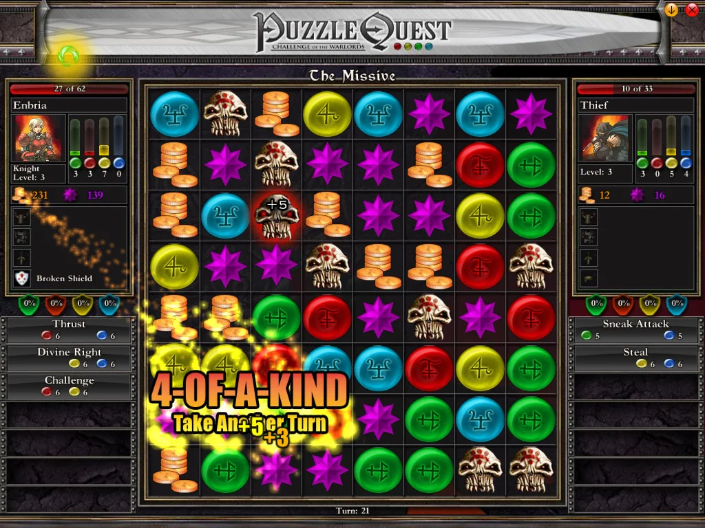 Puzzle Quest: Challenge of the Warlords gameplay screenshot 5