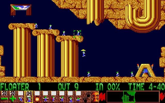 Lemmings gameplay screenshot 2