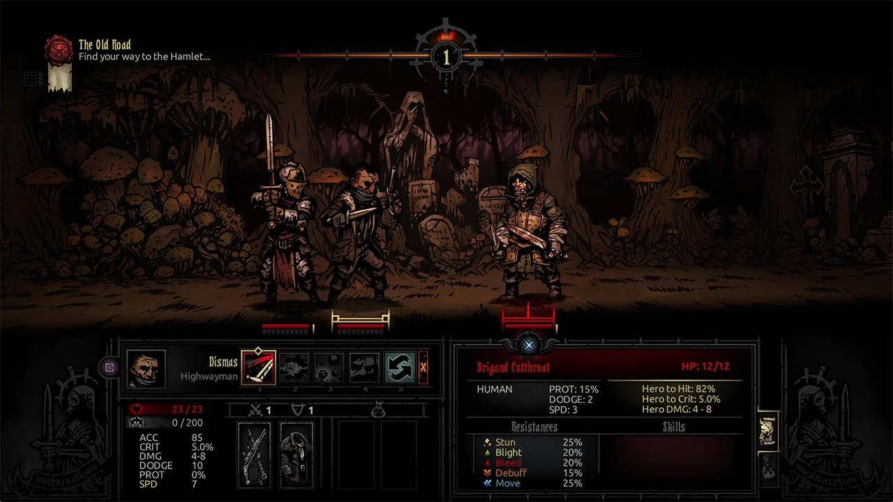Darkest Dungeon gameplay screenshot 1